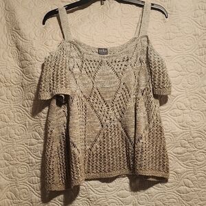 Soho Women's Off-the-Shoulder Knit Sweater - Beige